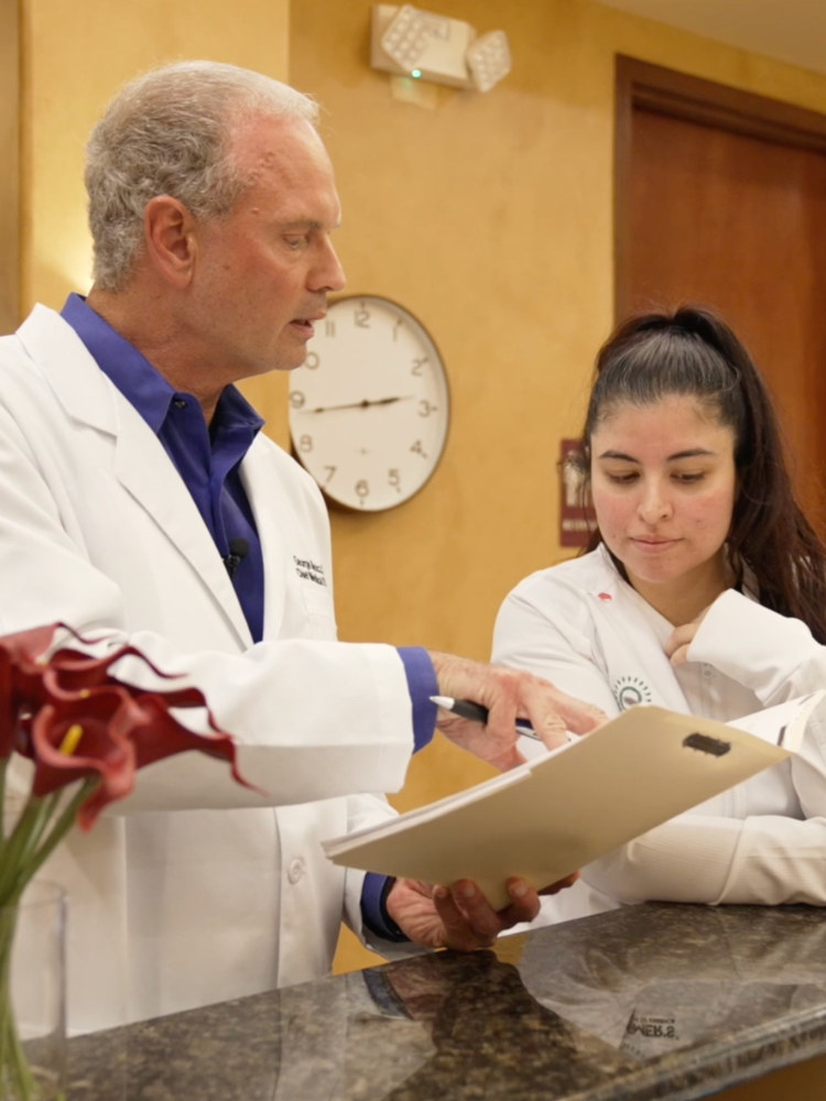 Clinical team collaborating in a modern medical facility